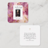 In Loving Memory with Photo | Personal Quadratische Visitenkarte (Vorne/Hinten)