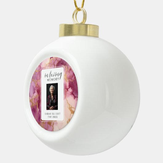 In Loving Memory with Photo | Personali Keramik Kugel-Ornament (Rechts)