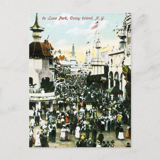 In Luna Park, Coney Island, New York Postkarte (Vorderseite)