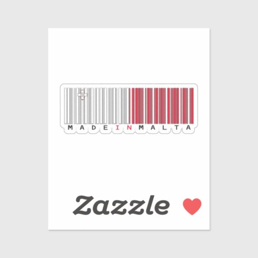 In Malta hergestellter Barcode-Flagge Aufkleber (Blatt)