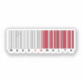 In Malta hergestellter Barcode-Flagge Aufkleber (Vorderseite)