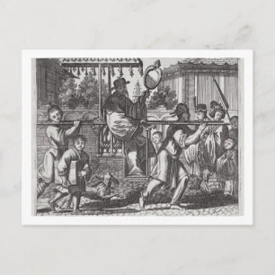 In Mandarin in a Sedan Fleisch, Illustration from Postkarte