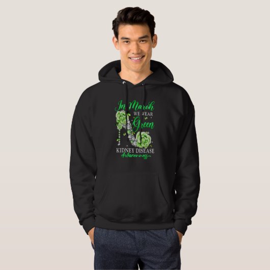 In March We Wear Green Butterfly Kidney Disease Aw Hoodie (Vorne ganz)