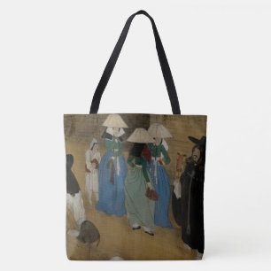 "In Market" Klassische Asiatische Kunst auf einem Tasche