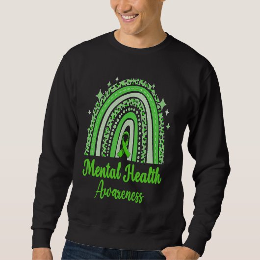 In May We Wear Green Mental Health Awareness Rainb Sweatshirt (Vorderseite)