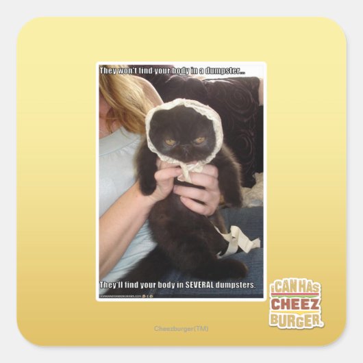 in mehreren Dumpings Quadratischer Aufkleber (Vorderseite)