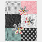 In mehrfarbigen Farben Patchwork rustikales Muster Fleecedecke (Vorderseite)