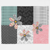 In mehrfarbigen Farben Patchwork rustikales Muster Fleecedecke (Vorderseite (Horizontal))