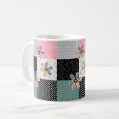 In mehrfarbigen Farben Patchwork rustikales Muster Kaffeetasse (Vorderseite Links)