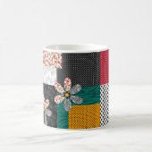 In mehrfarbigen Farben Patchwork rustikales Muster Kaffeetasse (Mittel)