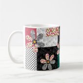 In mehrfarbigen Farben Patchwork rustikales Muster Kaffeetasse (Links)