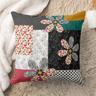 In mehrfarbigen Farben Patchwork rustikales Muster Kissen