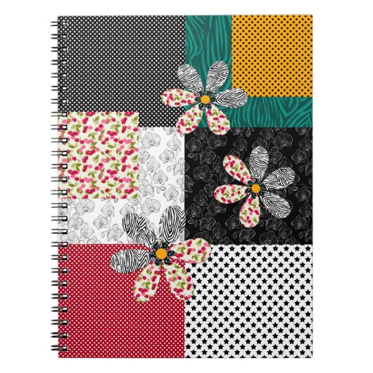 In mehrfarbigen Farben Patchwork rustikales Muster Notizblock (Vorderseite)