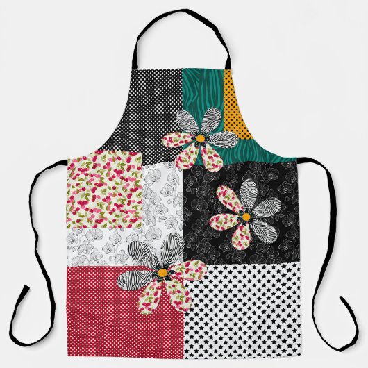 In mehrfarbigen Farben Patchwork rustikales Muster Schürze (Vorderseite)