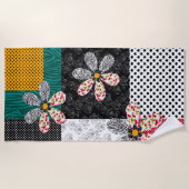 In mehrfarbigen Farben Patchwork rustikales Muster Strandtuch (Vorderseite)