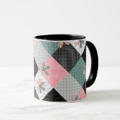 In mehrfarbigen Farben Patchwork rustikales Muster Tasse (VorderseiteRechts)