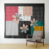 In mehrfarbigen Farben Patchwork rustikales Muster Wandteppich (Beispiel (Horizontal))