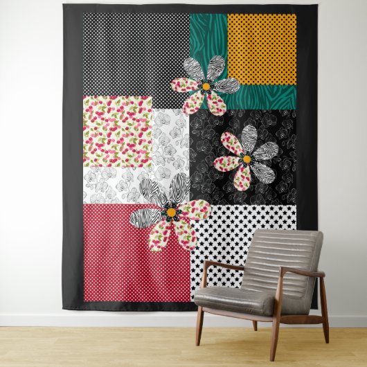 In mehrfarbigen Farben Patchwork rustikales Muster Wandteppich (Beispiel)