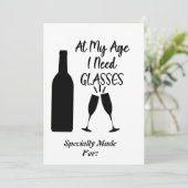 In meinem Alter brauche ich Brille, Geburtstag und (Stehend Vorderseite)
