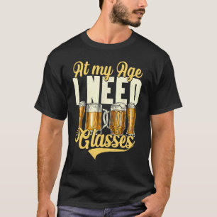 In meinem Alter brauche ich Brillen Beer Funny Bee T-Shirt
