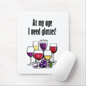 In meinem Alter brauche ich eine Brille! Mousepad (Mit Mouse)