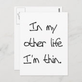 In meinem anderen Leben bin ich dünn Postkarte (Vorne/Hinten)
