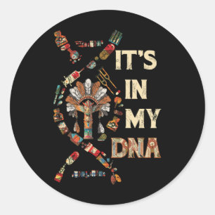 In meinem DNA-Indianer ist es in meiner DNA-DNA, N Runder Aufkleber