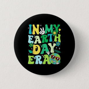 In meinem Erdtag "Groovy Men Women Globe" Rettete Button