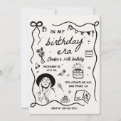 In meinem Geburtstag Era Black Retro Geburtstag Einladung (Vorderseite)