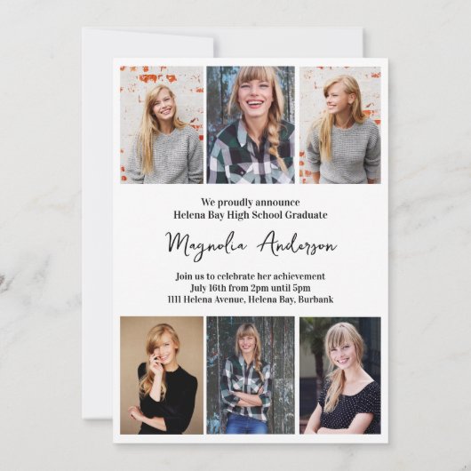 In meinem Grad-Ära-Multi-Foto Collage-Abschluss Ankündigung (Rückseite)