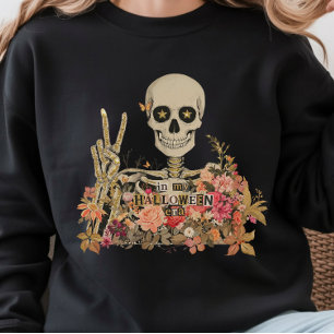 In Meinem Halloween-Zeitalter Floral-Skelett-Sweat Sweatshirt