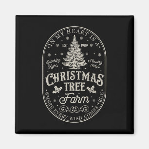 In meinem Herzen ist ein Weihnachtsbaumhof Vintag Magnet