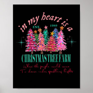 In meinem Herzen ist ein Weihnachtsbaumhof Vintag Poster