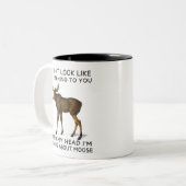 In meinem Kopf denke ich an Elch Funny Zweifarbige Tasse (Vorderseite Links)