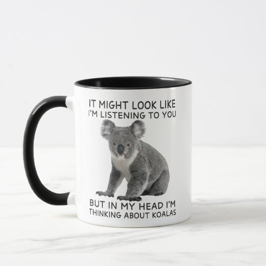 In meinem Kopf denke ich an Koalas Funny Tasse (Links)