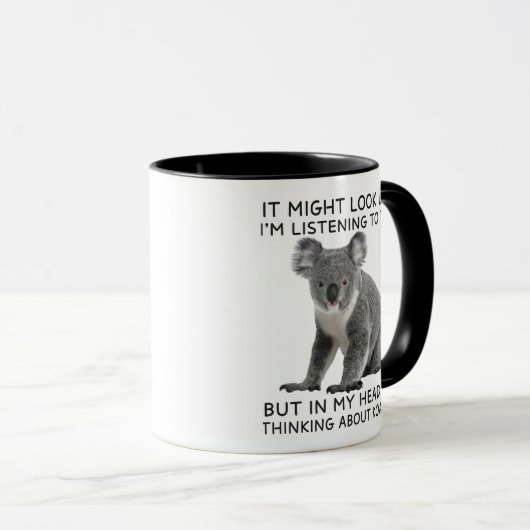 In meinem Kopf denke ich an Koalas Funny Tasse (VorderseiteRechts)