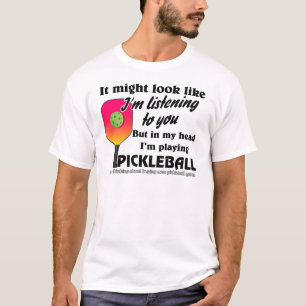 In meinem Kopf spiele ich Pickleball Funny T-Shirt