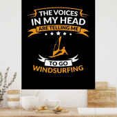 In meinem Kopf Wollte ich, Windsurfen zu gehen Poster (Küche)