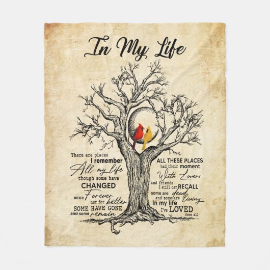 In meinem Leben gibt es Orte, an die ich mich Vint Fleecedecke (Vorderseite)