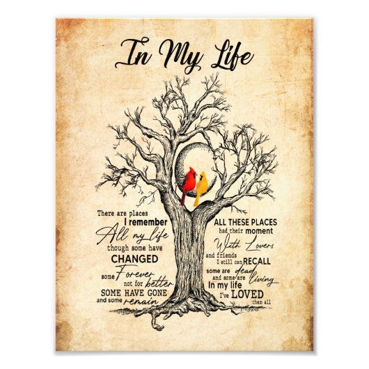 In meinem Leben |Ich erinnere mich an all mein Leb Fotodruck (Vorne)