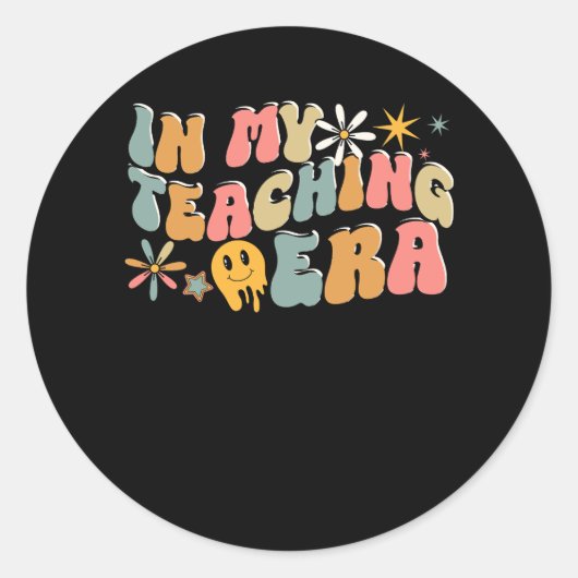 In meinem Lehrzeitalter testet Staat Retro Groovy Runder Aufkleber (Vorderseite)