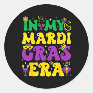 In meinem Mardi Gras Era Festival Retro Carnival H Runder Aufkleber
