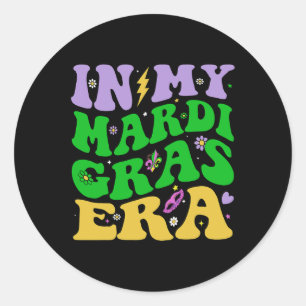 In meinem Mardi Gras Era Festival Retro Karneval F Runder Aufkleber