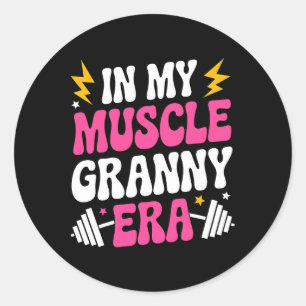 In meinem Muskel Granny Era Funny Sport Oma Gym Wo Runder Aufkleber