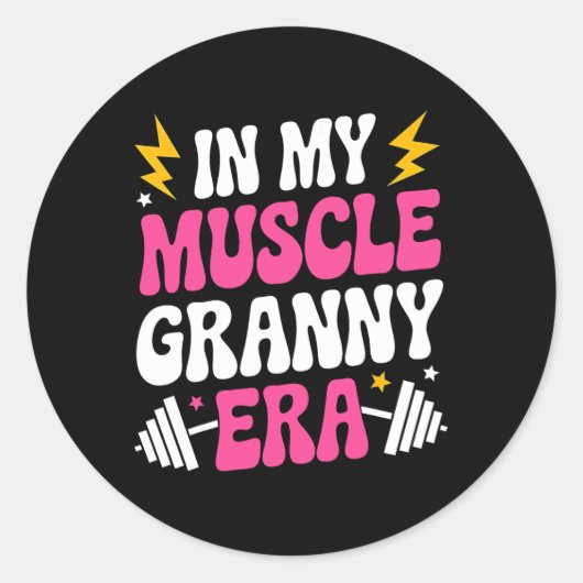 In meinem Muskel Granny Era Funny Sport Oma Gym Wo Runder Aufkleber (Vorderseite)
