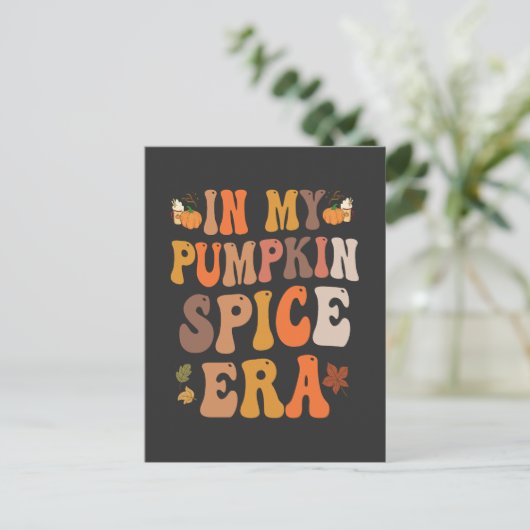 In meinem Pumpkin Gewürz Erbe Funny Groovy Fall Ge Postkarte (Stehend Vorderseite)