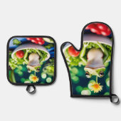 In meinem Salat ist ein Frosch Ofenhandschuh & Topflappen-Set (Vorderseite)