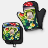 In meinem Salat ist ein Frosch Ofenhandschuh & Topflappen-Set (Vorderseite/Rückseite)