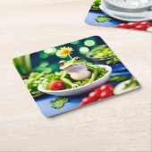 In meinem Salat ist ein Frosch Rechteckiger Pappuntersetzer (angewinkelt)