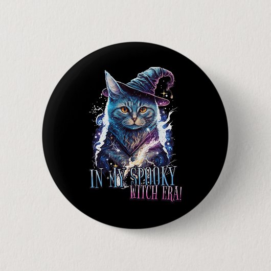 In meinem Spooky Hexenmeisterchen Halloween Cat-Ko Button (Vorderseite)